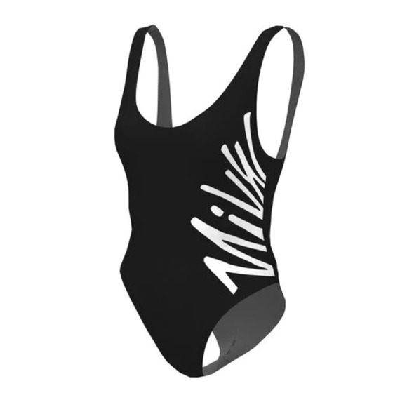 Nike Women's Black U-Back One Piece Logo Swimsuit XL NWT - Picture 5 of 7